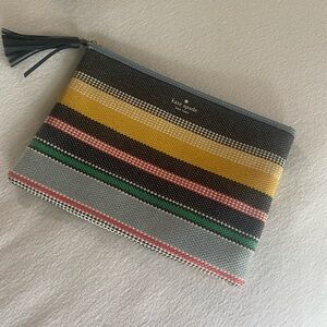 Kate Spade Multicolor Striped Pouch NWOT